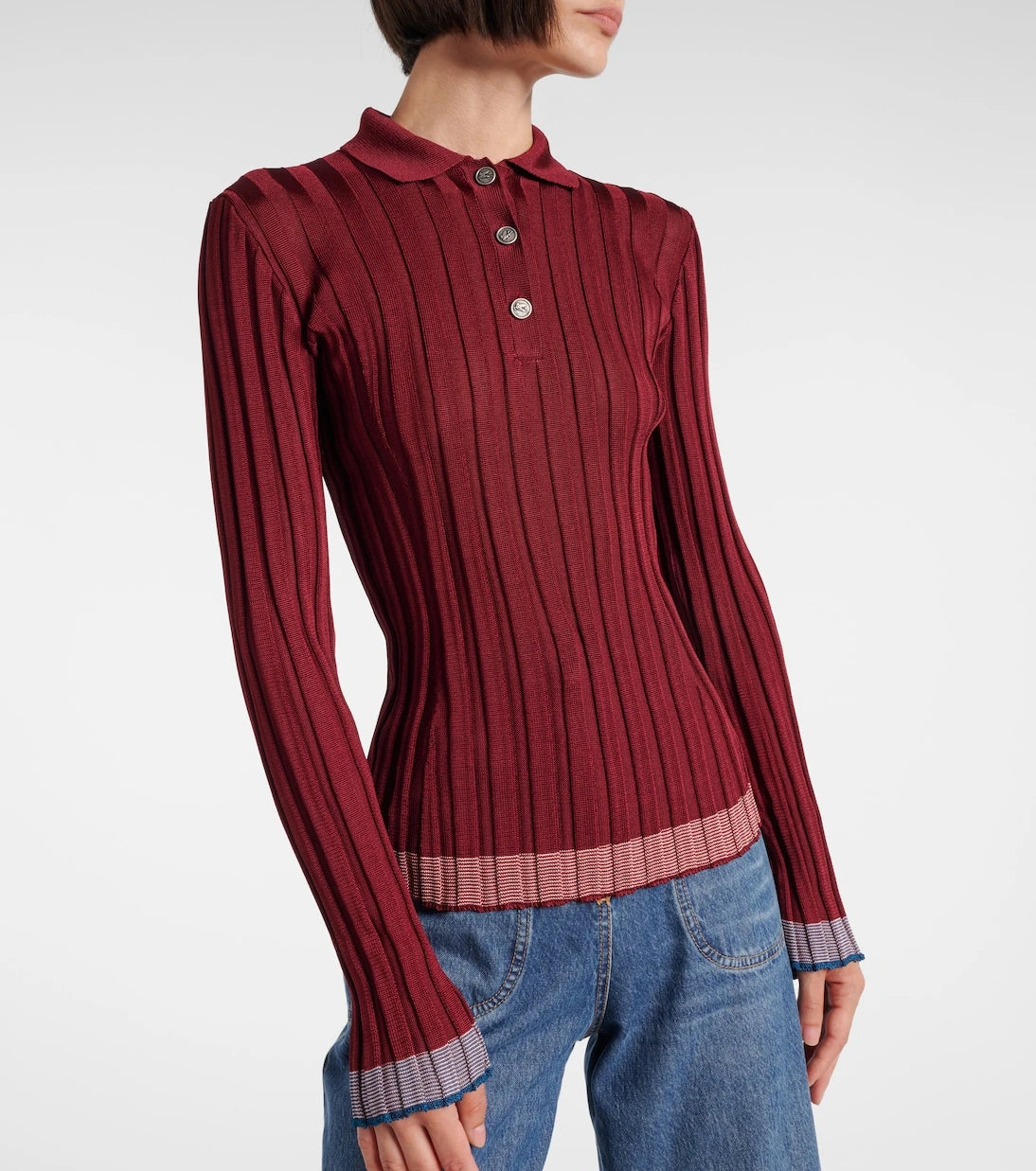 Etro - Fitilli örgü polo kazak