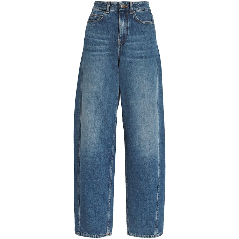 Blue Tapered Puddle Jeans