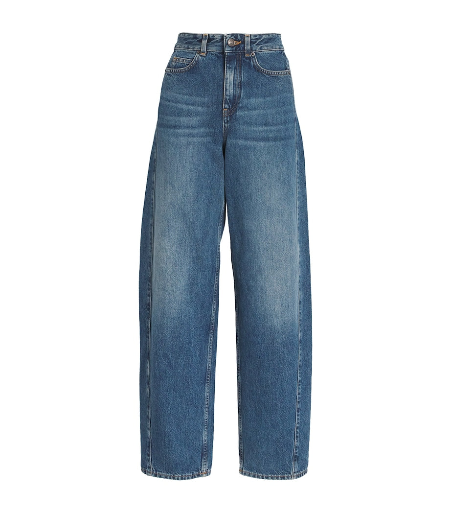 Blue Tapered Puddle Jeans