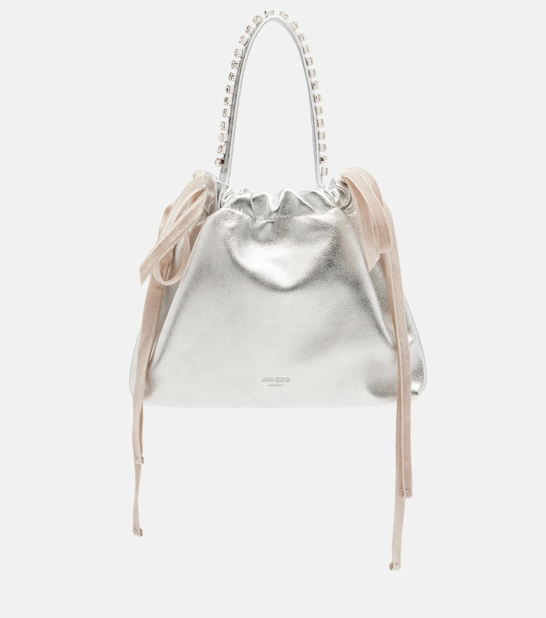 Jimmy Choo - Drawstring Mini embellished leather shoulder bag