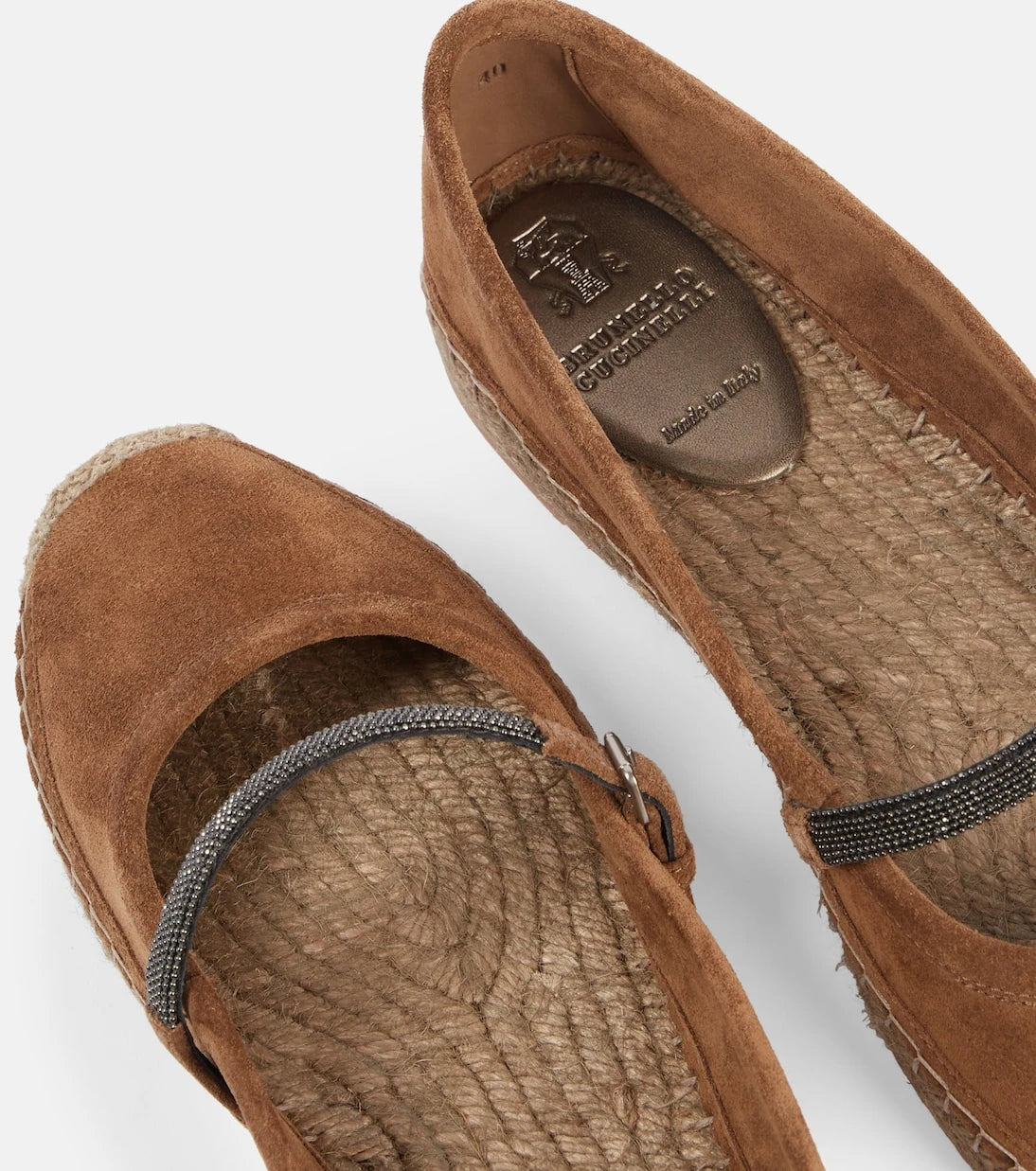 Brunello Cucinelli - Monili suede espadrilles
