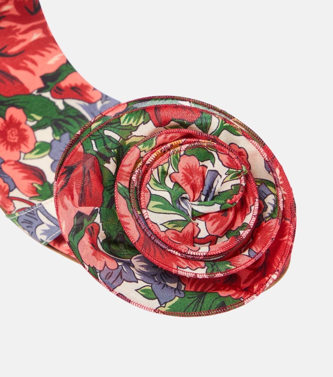 Magda Butrym - Floral-appliqué satin slingback sandals