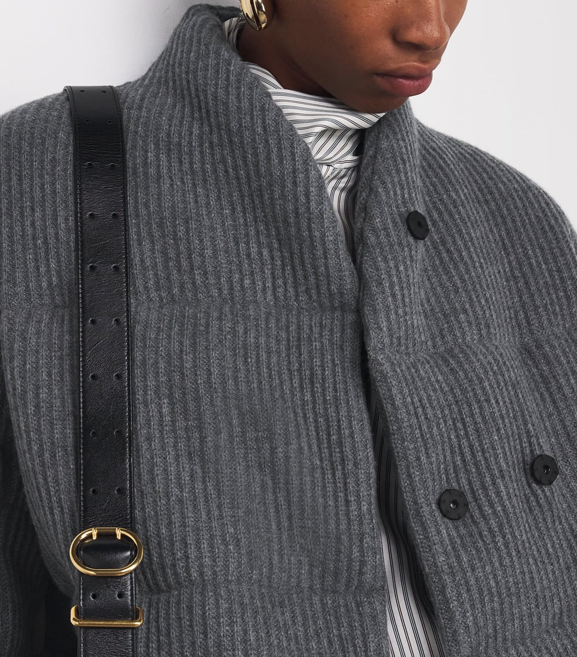 Le Kasha Grey Cashmere Linz Puffer Jacket