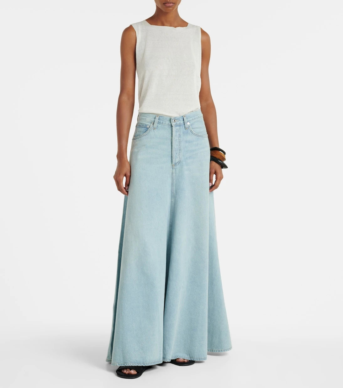 Agolde - Odin mid-rise denim maxi skirt