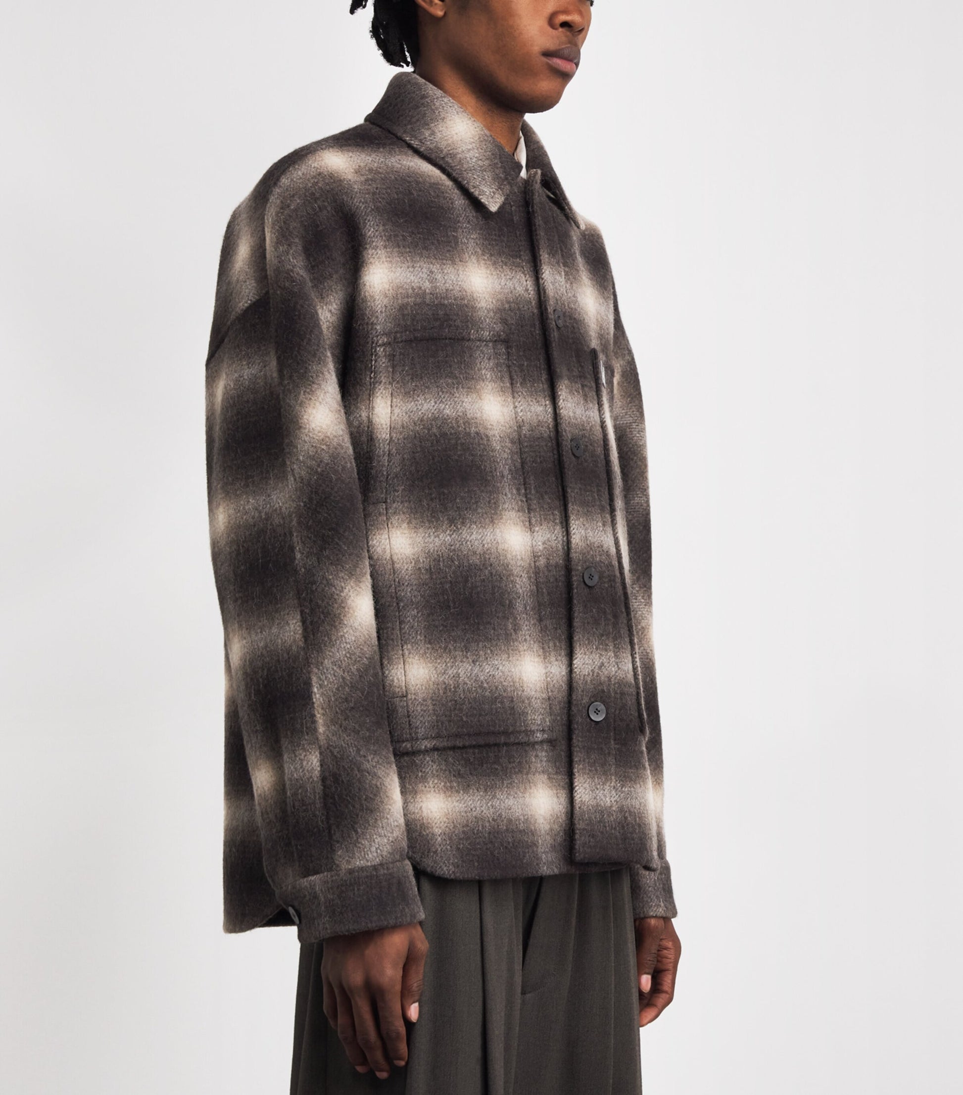 Multi Wool-Alpaca Check Shacket