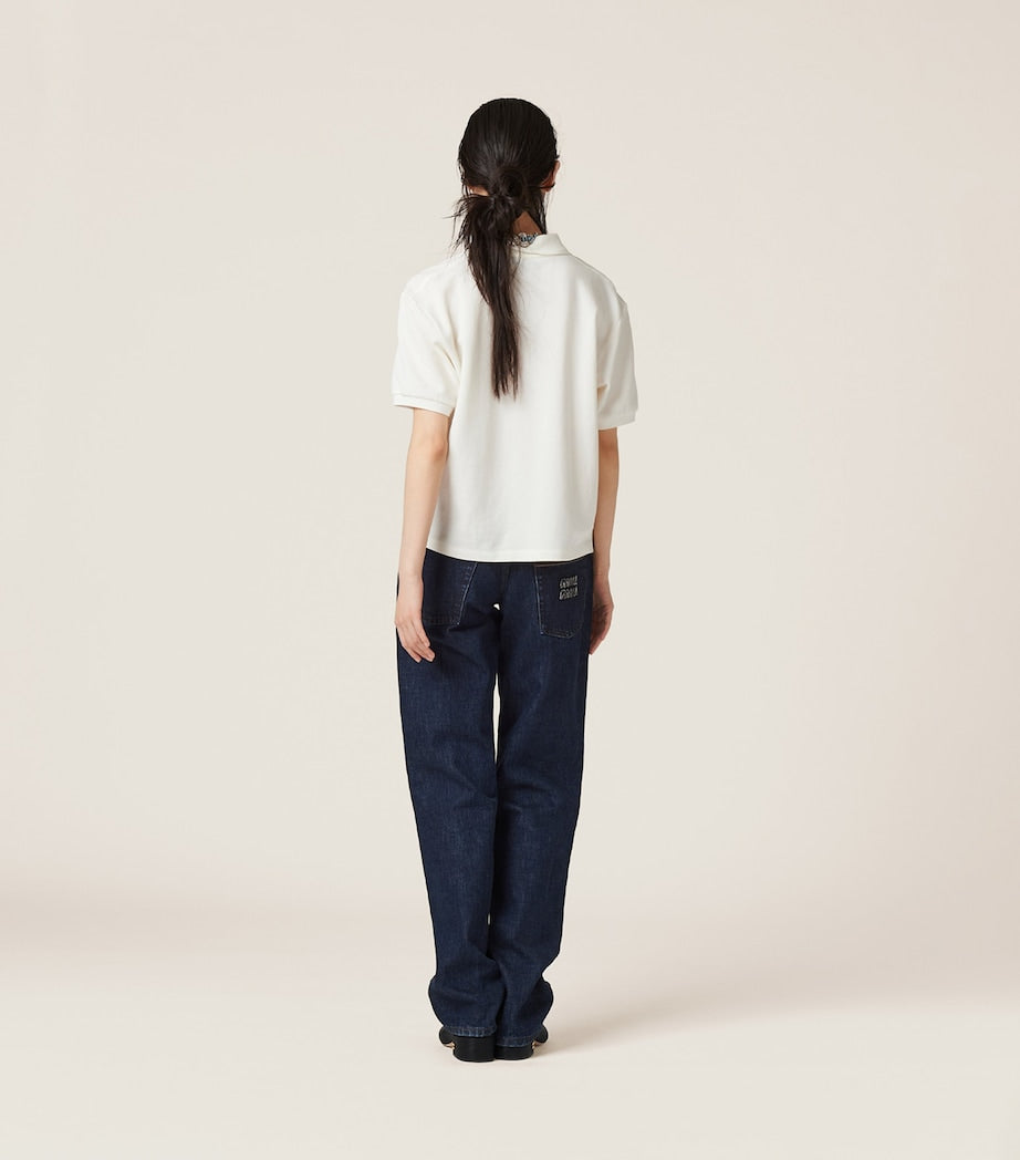 White Cotton Logo Polo Shirt