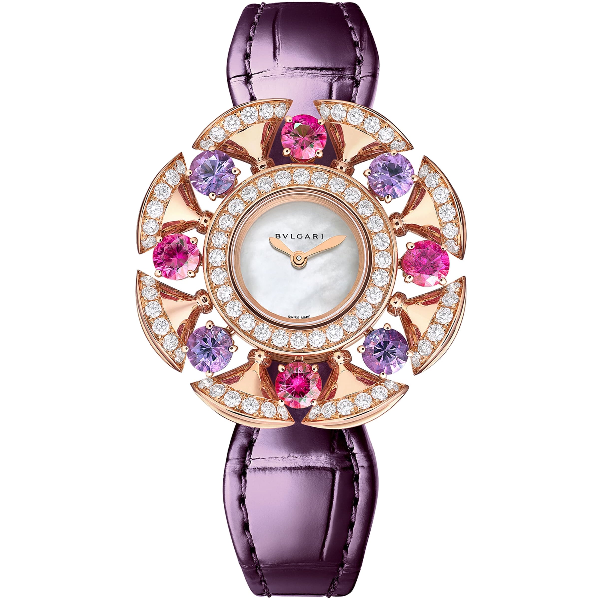 Rose Gold, Diamond, Amethyst and Pink Rubellite Divas' Dream Watch 33mm