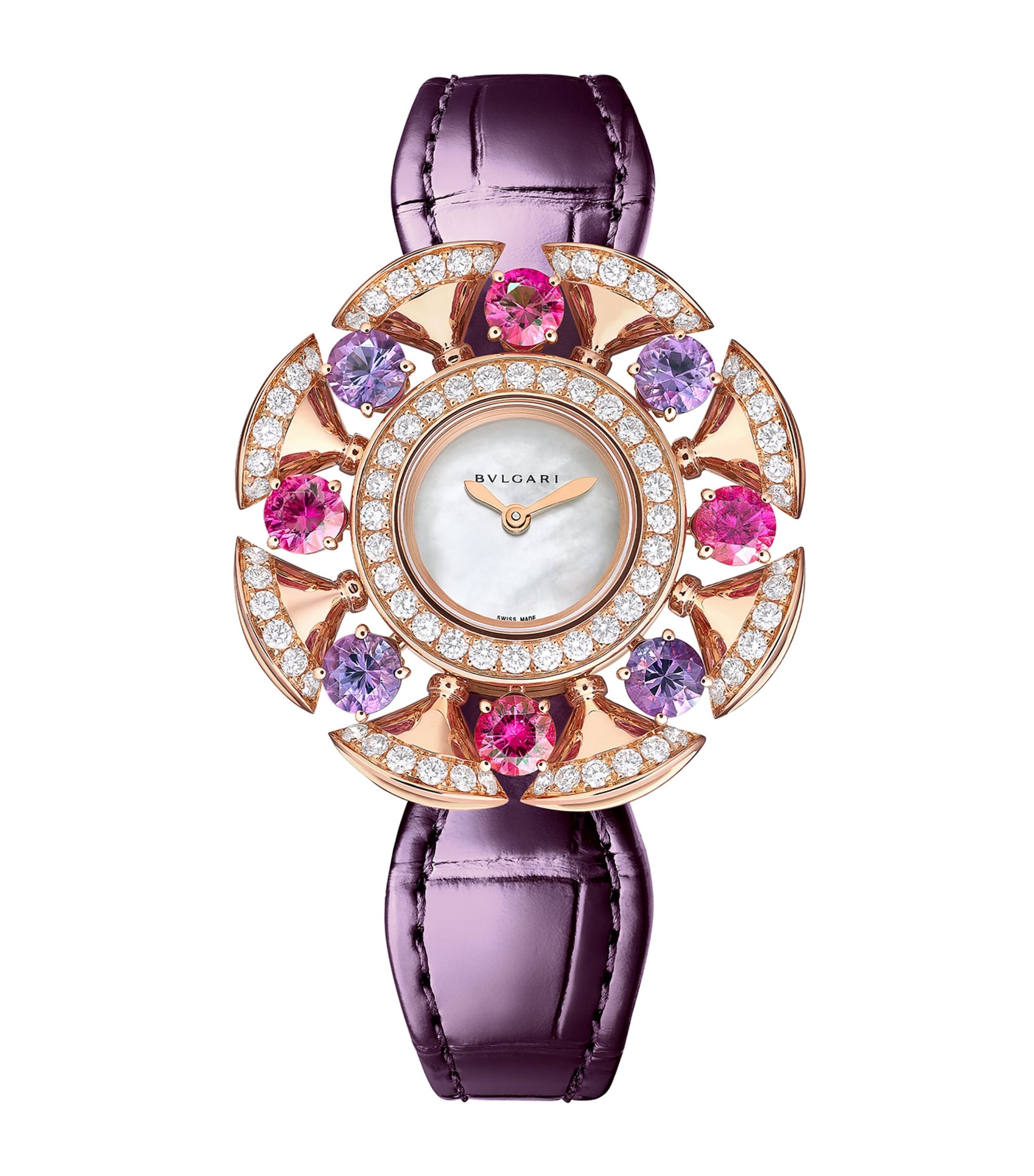 Rose Gold, Diamond, Amethyst and Pink Rubellite Divas' Dream Watch 33mm