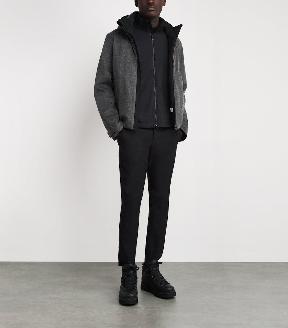 Sease Grey Wool-Blend Explorer Zip-Up Sweatshirt