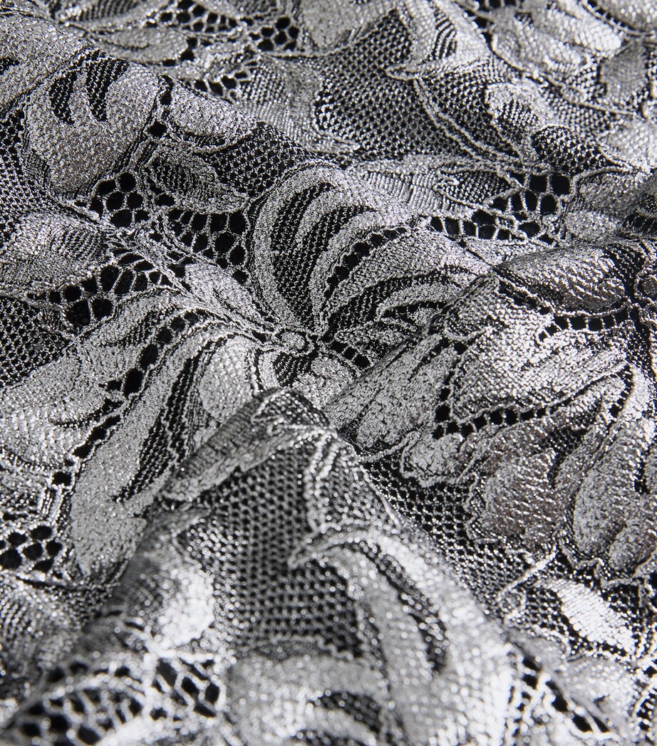 Paco Rabanne Silver Lace Crop Top