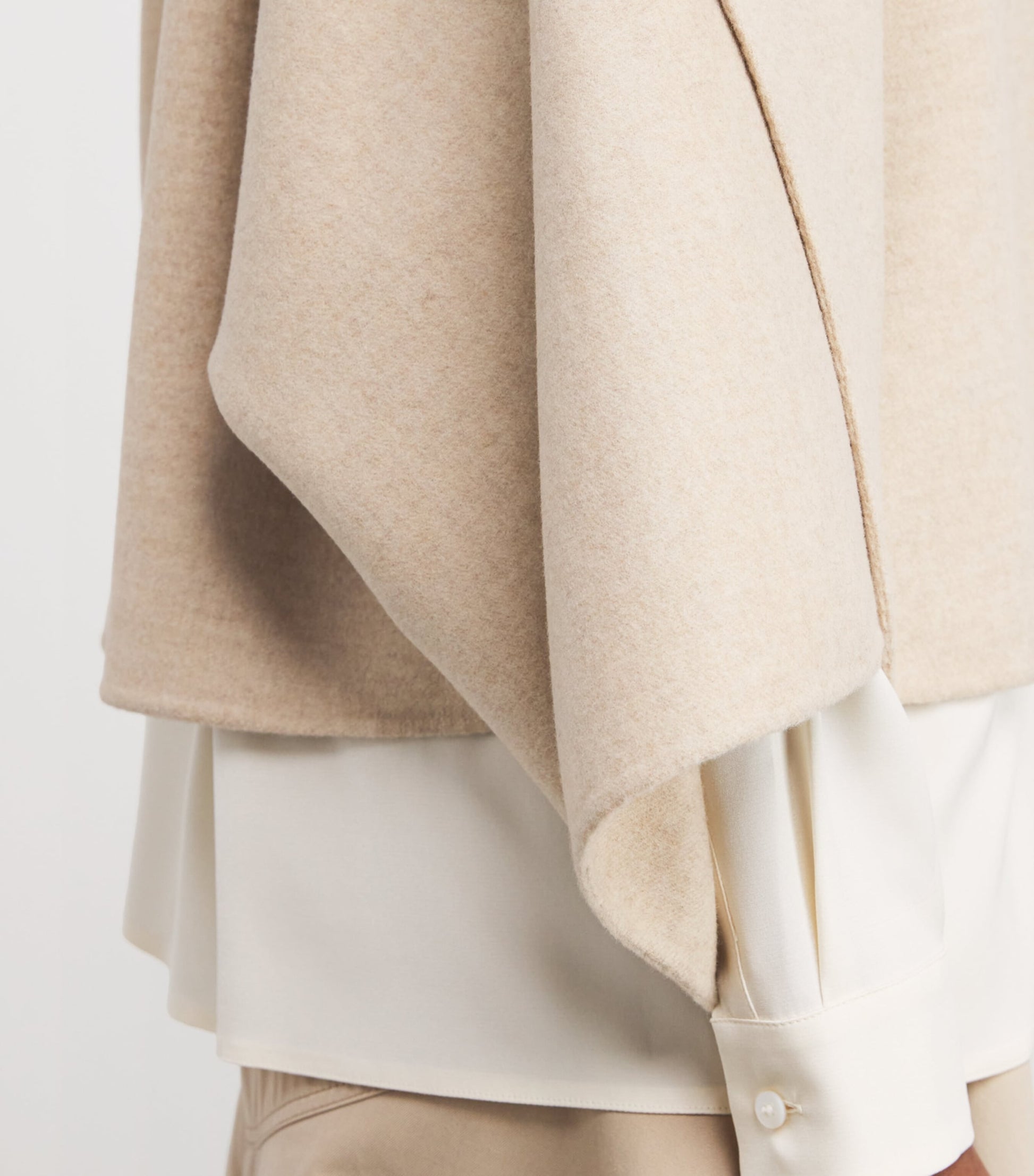 Max Mara Beige Wool-Cashmere Capelet