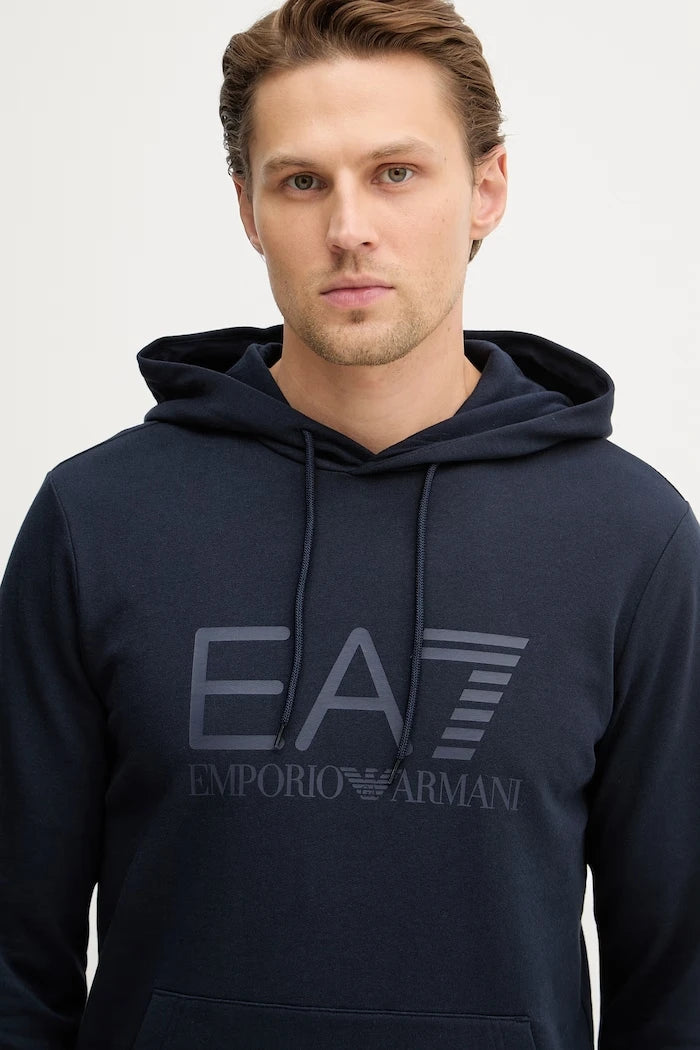 EA7 Emporio Armani erkek pamuklu kapüşonlu sweatshirt