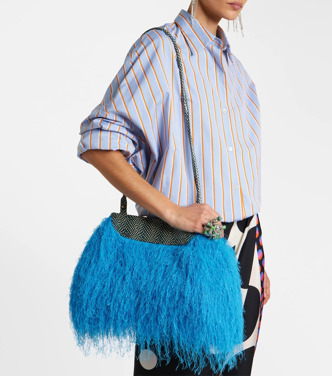 Dries Van Noten - Small leather-trimmed crossbody bag