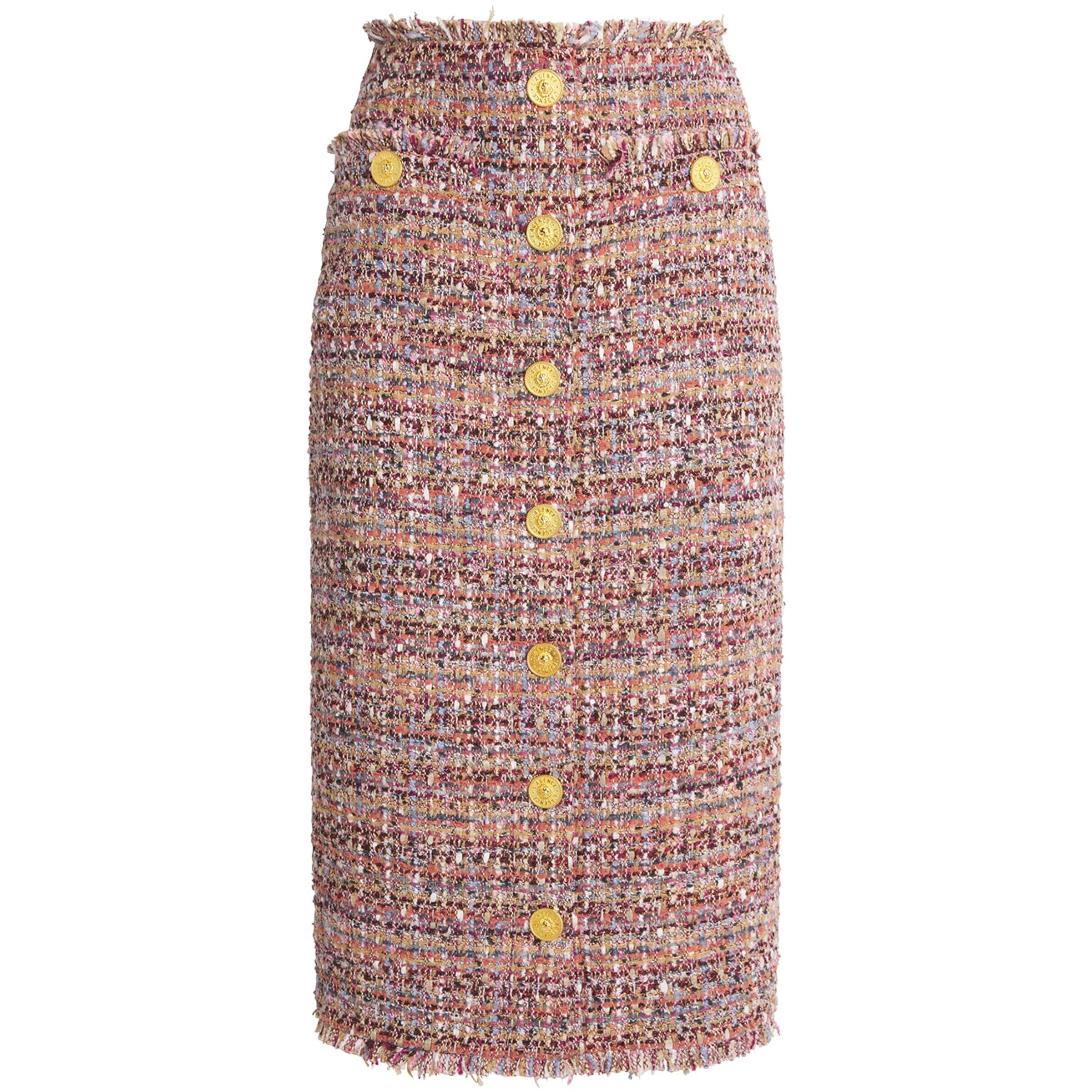 Multi Tweed Tai Midi Pencil Skirt
