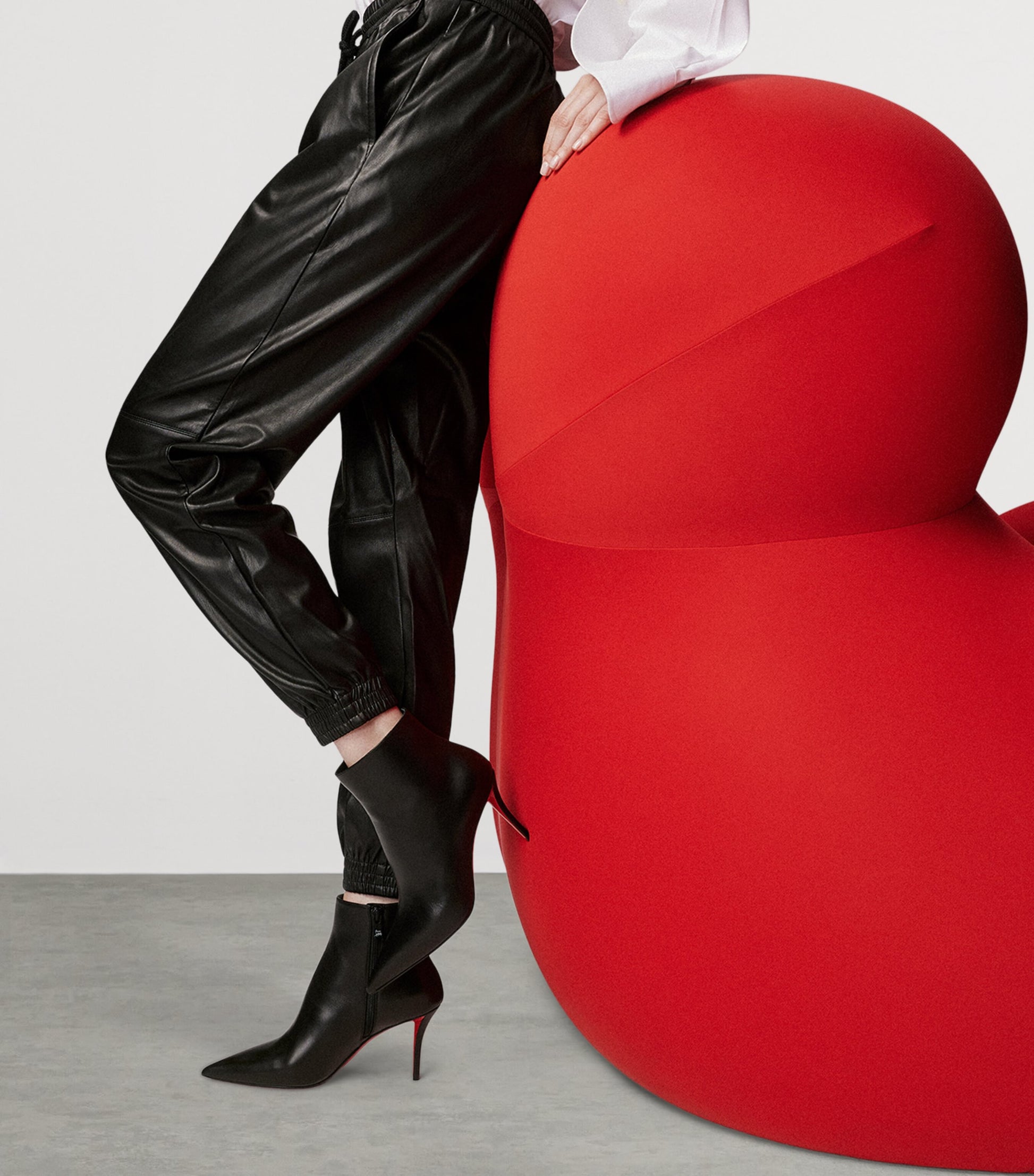 Christian Louboutin Black Miss Z Heeled Boots 80