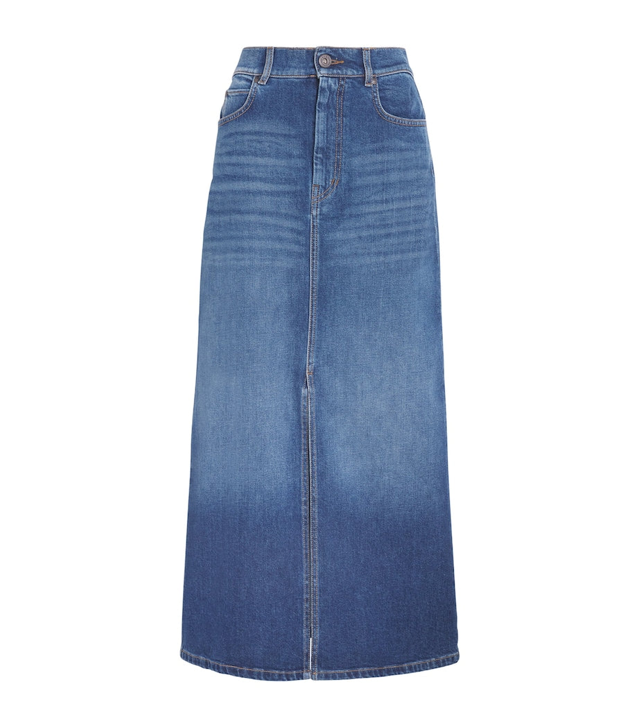 Weekend Max Mara Blue Denim Maxi Skirt