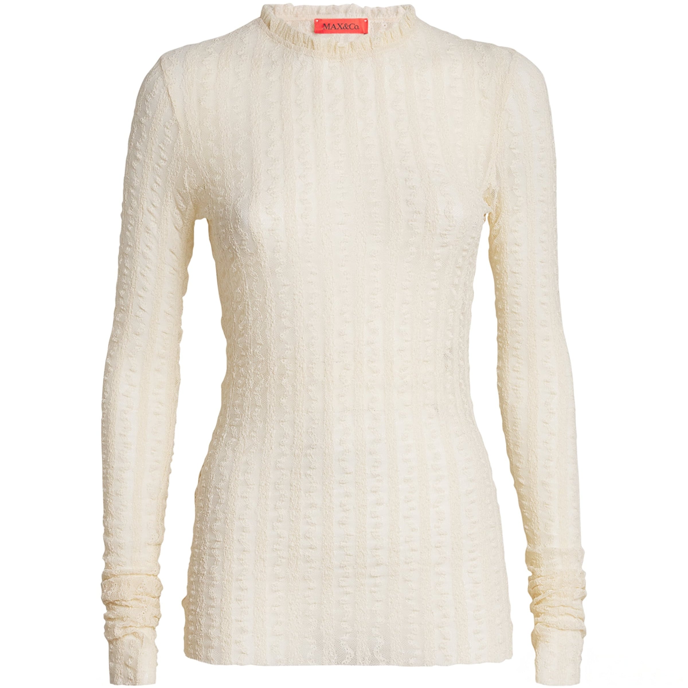 MAX&Co. White Lace Long-Sleeve T-Shirt