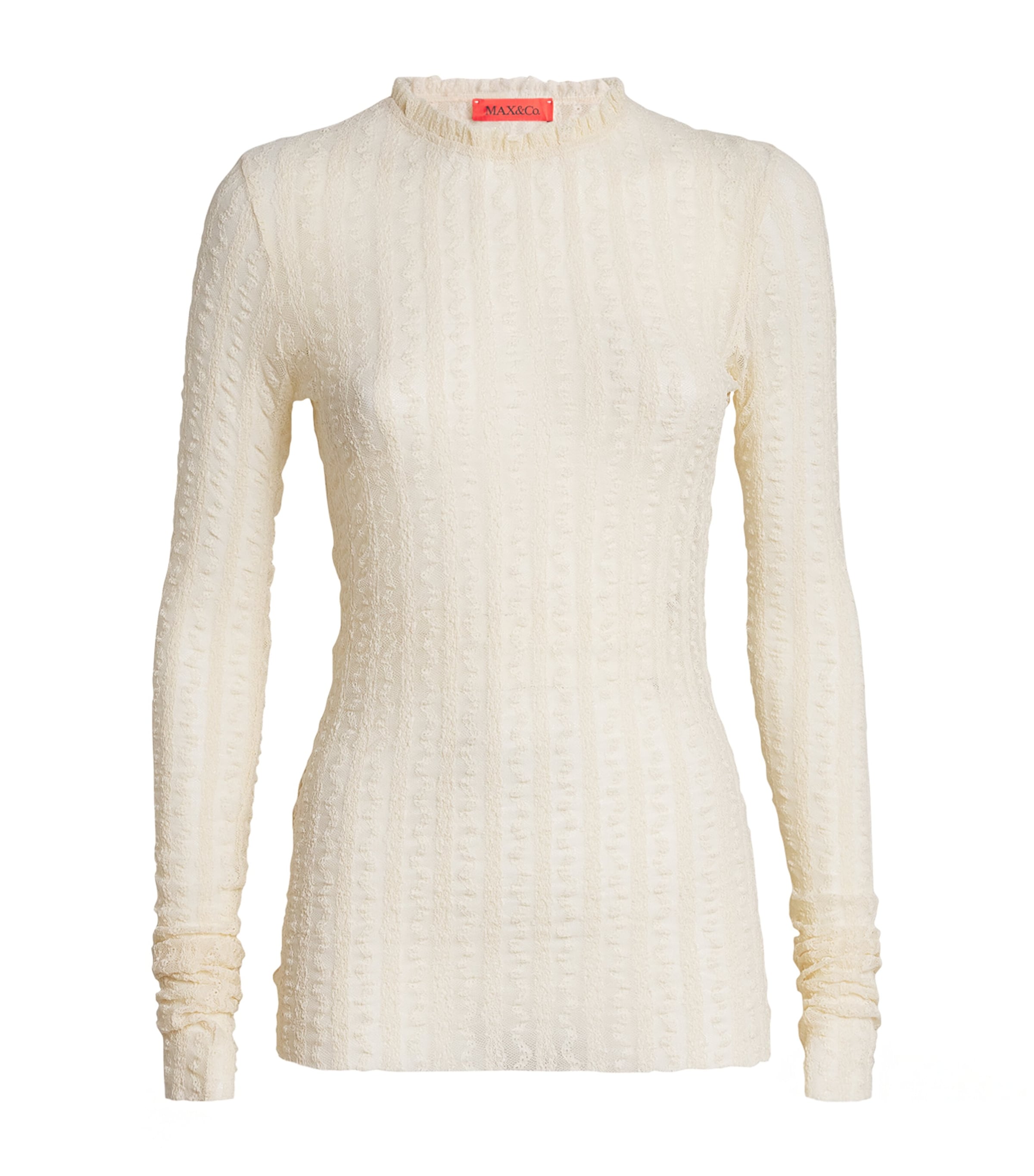 MAX&Co. White Lace Long-Sleeve T-Shirt