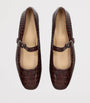Le Monde Beryl Brown Leather Mary Jane Ballet Flats