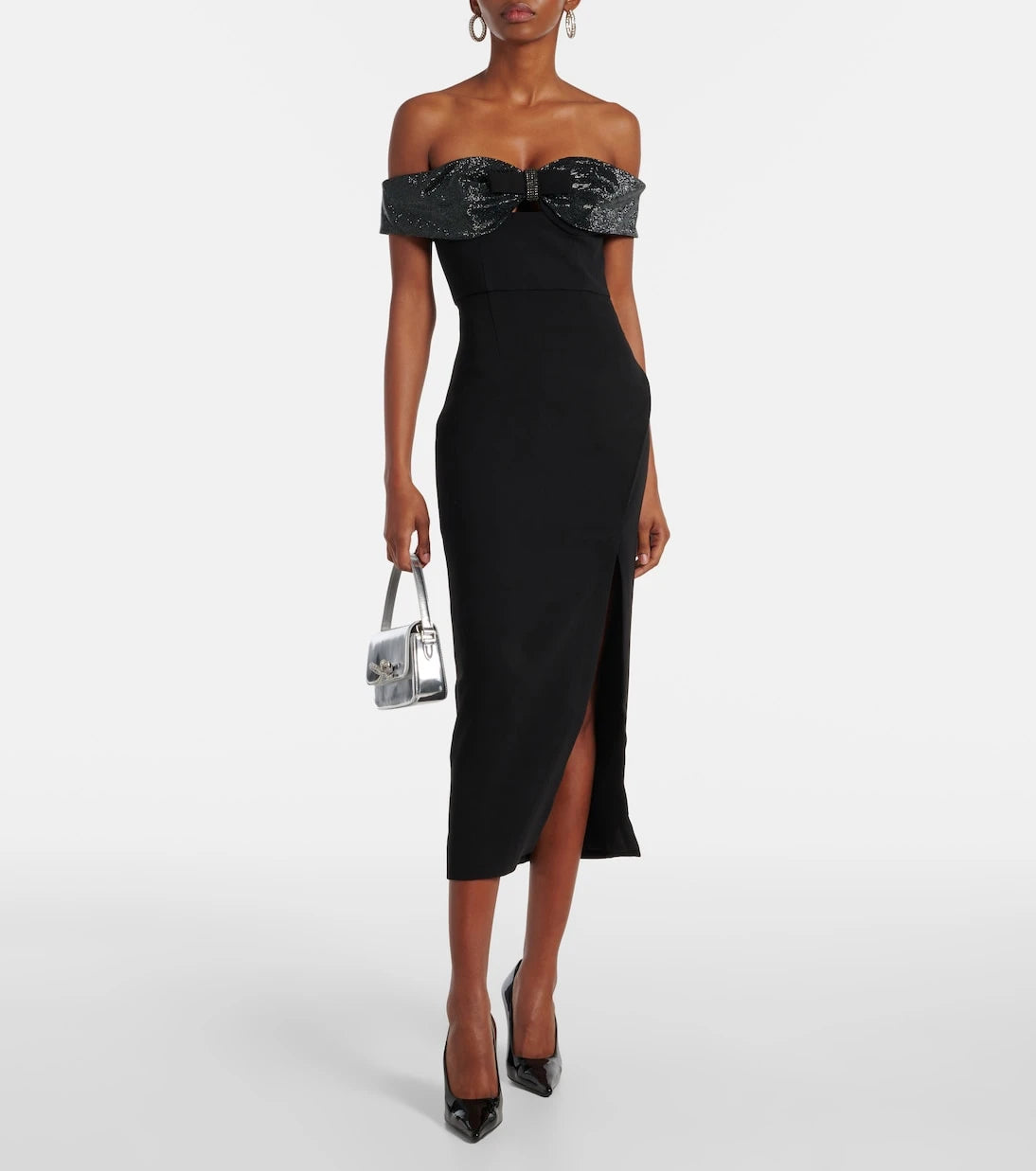 Self-Portrait - Strapless embellished midi dress