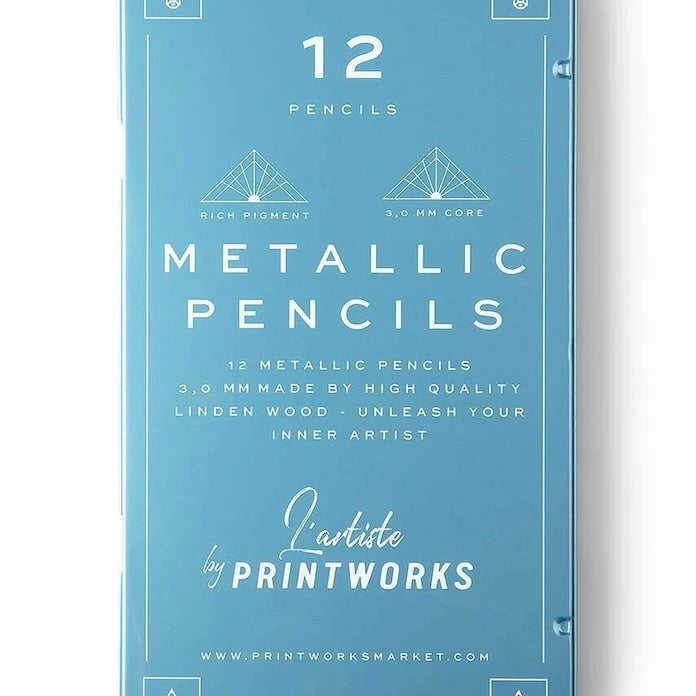 Printworks Metallic Kalem Seti, Kılıflı, 12 Adet
