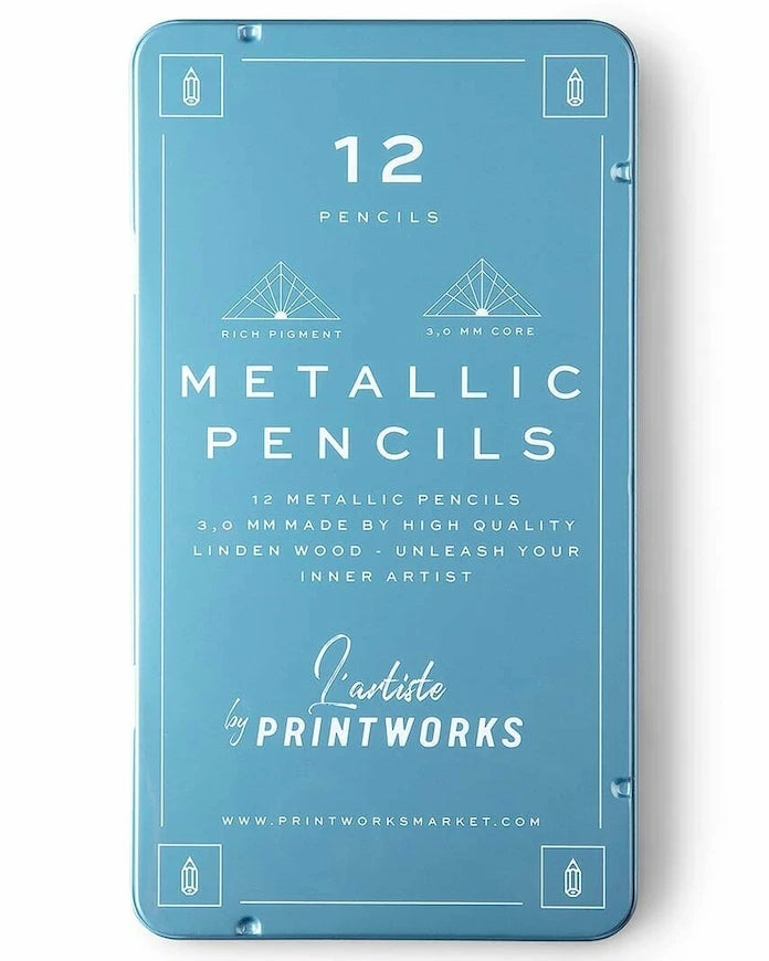 Printworks Metallic Kalem Seti, Kılıflı, 12 Adet