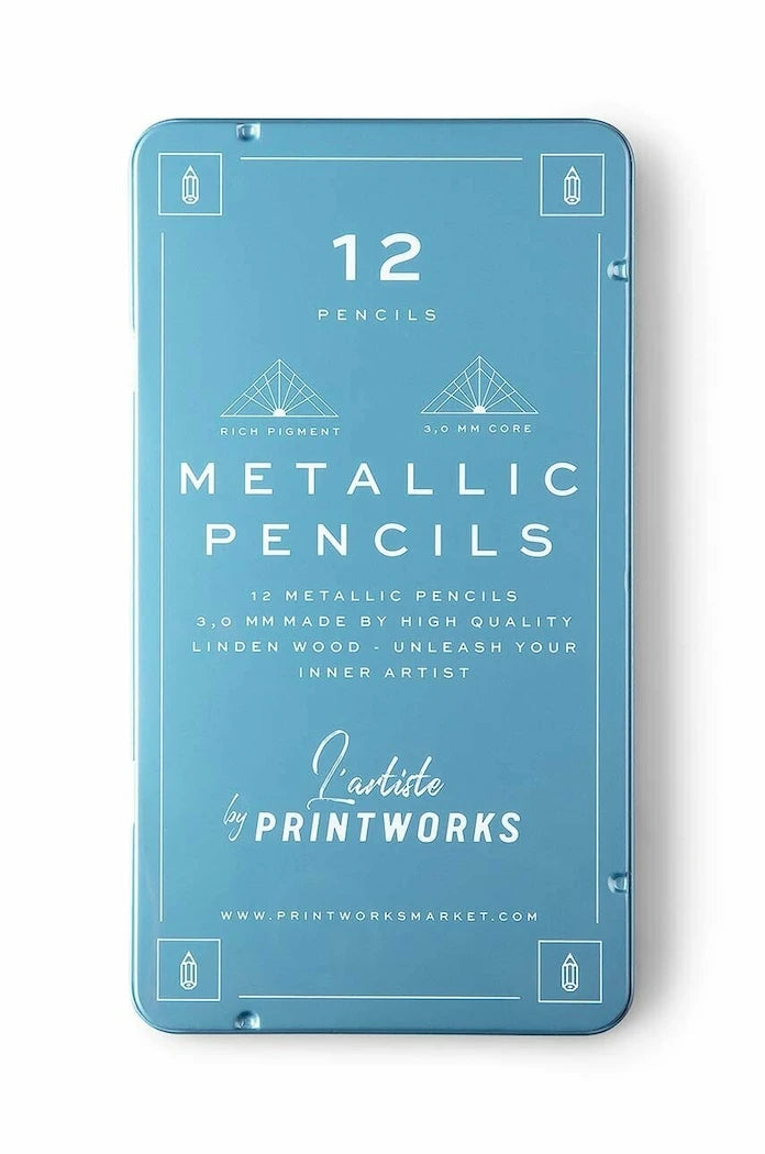Printworks Metallic Kalem Seti, Kılıflı, 12 Adet