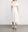 White Textured Philomela Midi Dress