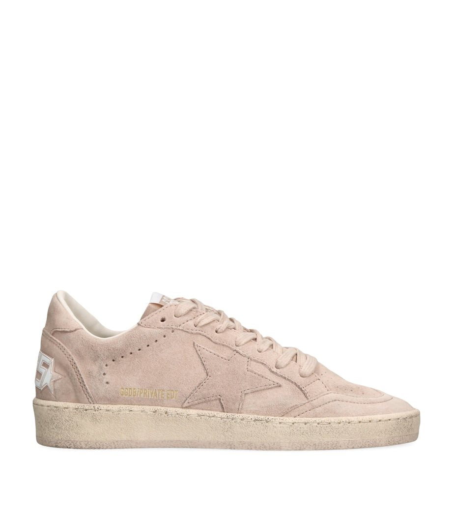 Pink Suede Ball Star Low-Top Sneakers