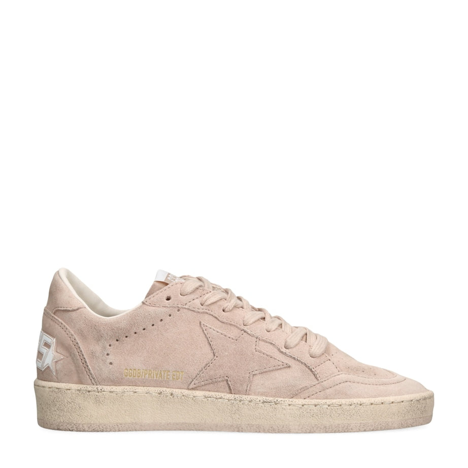 Pink Suede Ball Star Low-Top Sneakers
