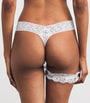 Hanky Panky White I Do Original Rise Thong & Garter Set