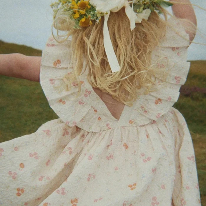 Konges Sløjd рокля с памук ELIN FRILL DRESS GOTS