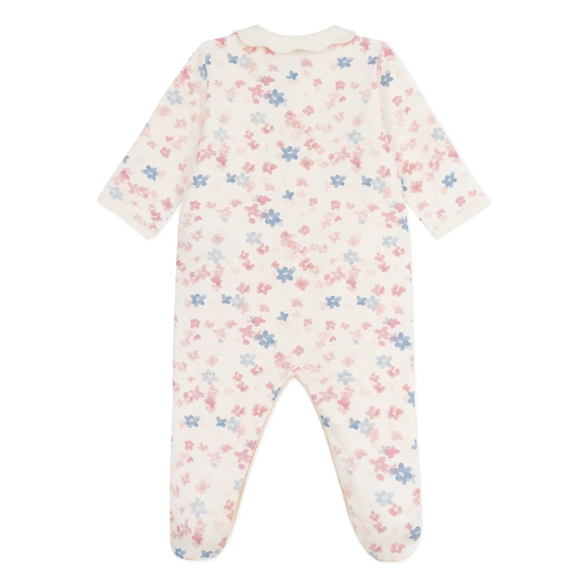 Petit Bateau - Pyjamas Dors Bien Col Fleuri Organic Cotton | Ecru