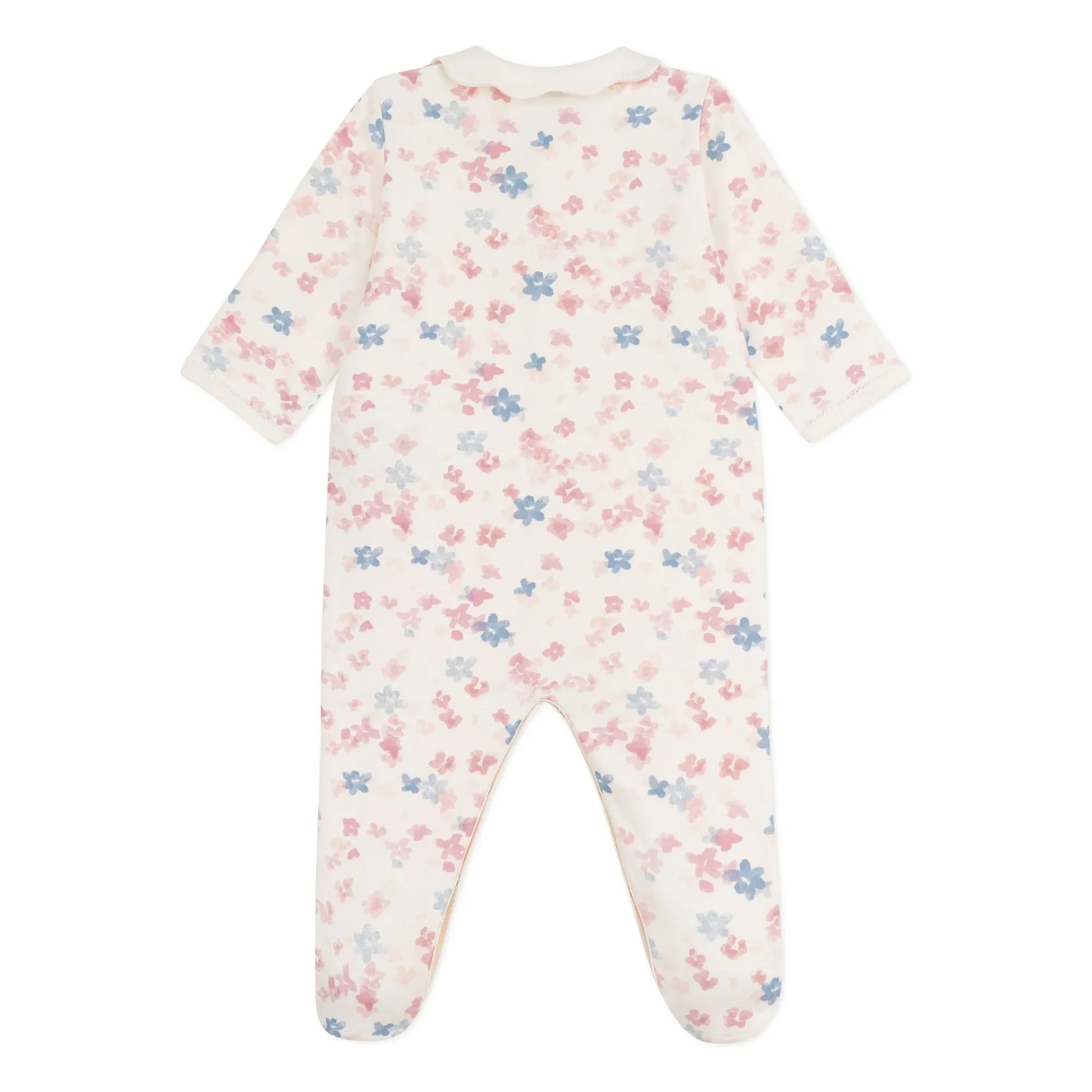 Petit Bateau - Pyjamas Dors Bien Col Fleuri Organic Cotton | Ecru