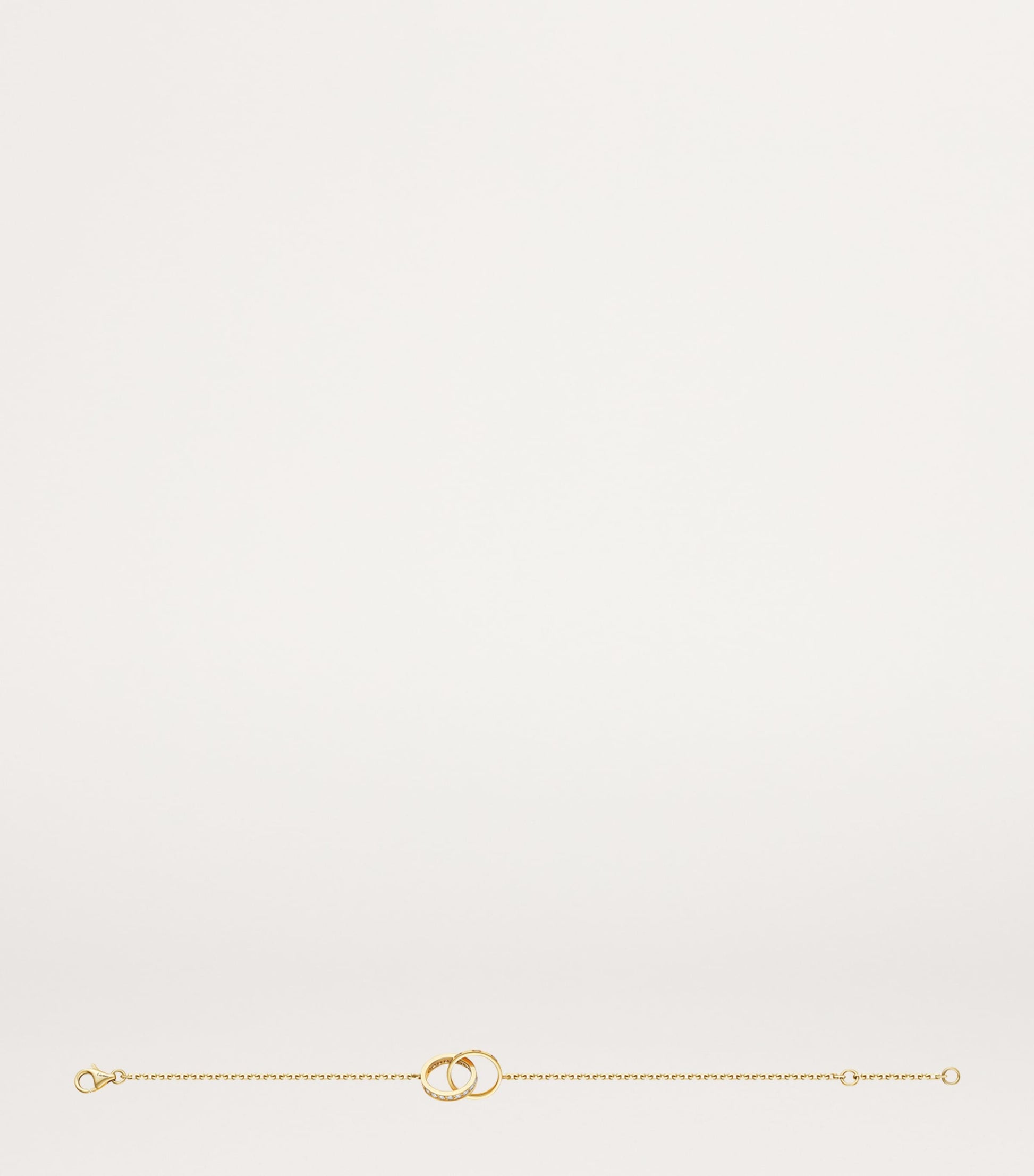Yellow Gold and Diamond LOVE Chain Bracelet