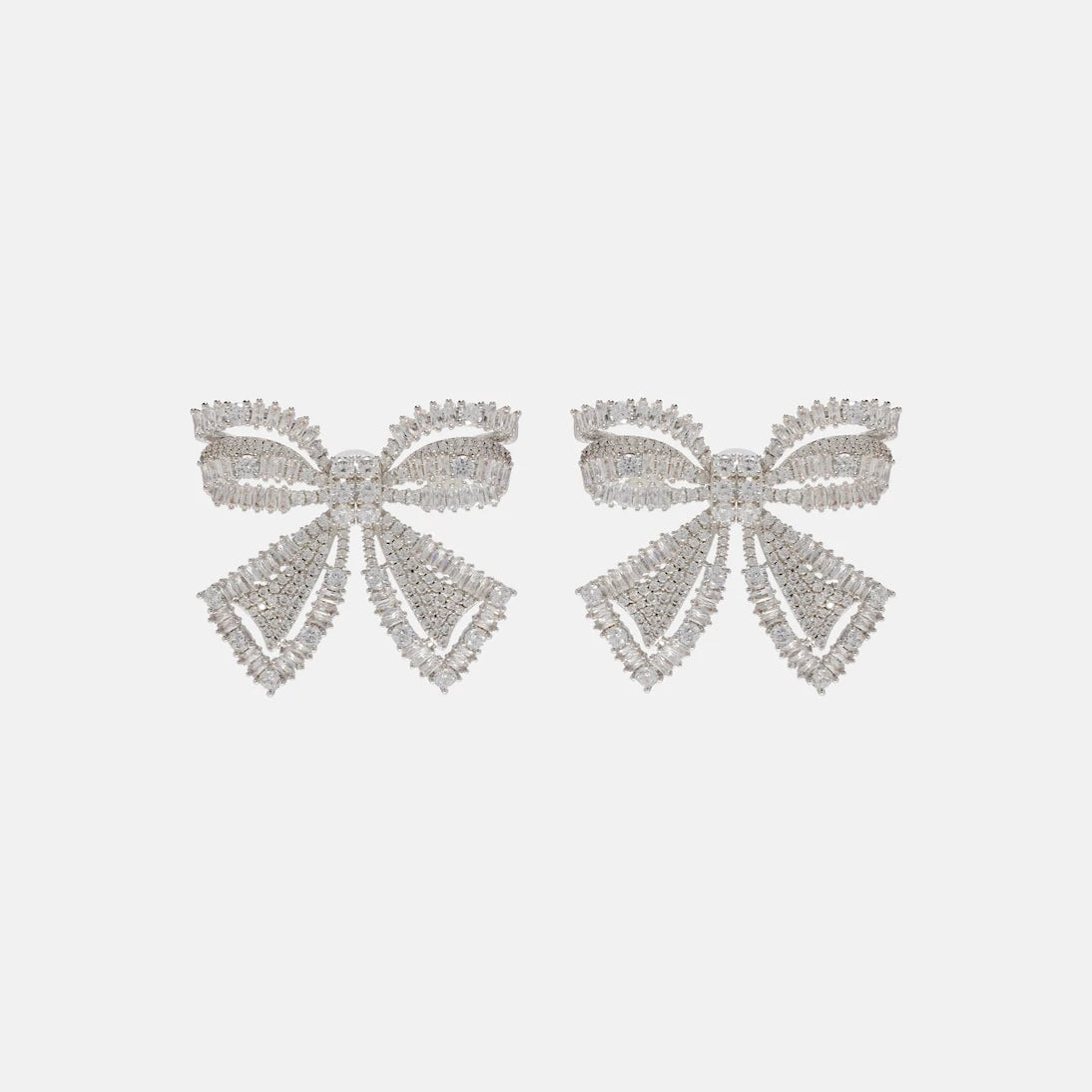 Self-Portrait - Bow crystal-embellished earrings