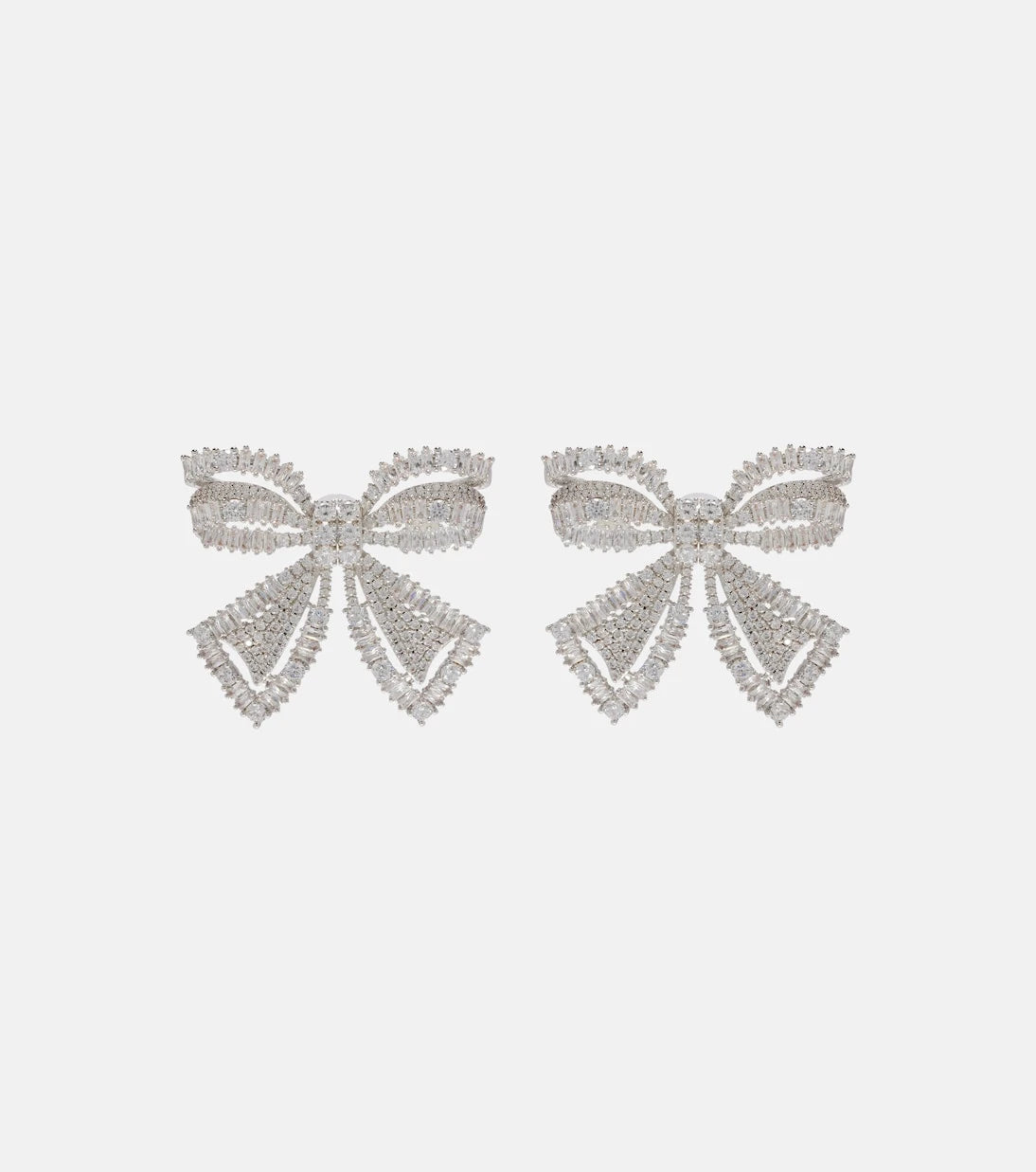 Self-Portrait - Bow crystal-embellished earrings