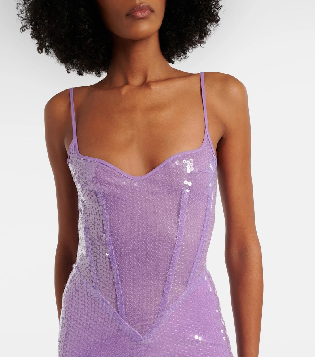 David Koma - Sequined corset gown