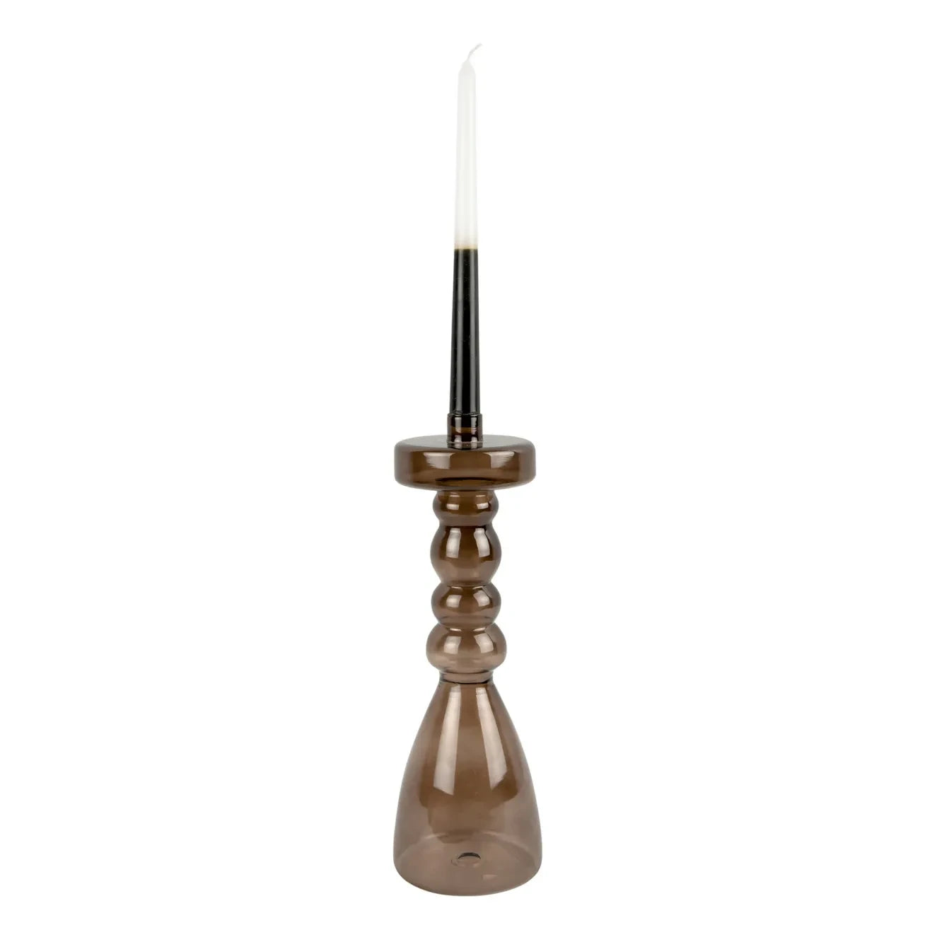 Present Time - Pawn Glass Candle Holder | Brown