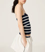 Blue Knitted Stripe Tube Top