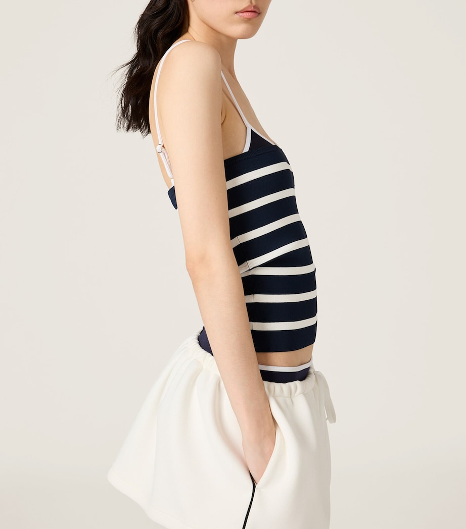 Blue Knitted Stripe Tube Top