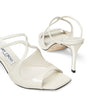 Jimmy Choo White Anise 75 Patent Leather Sandals