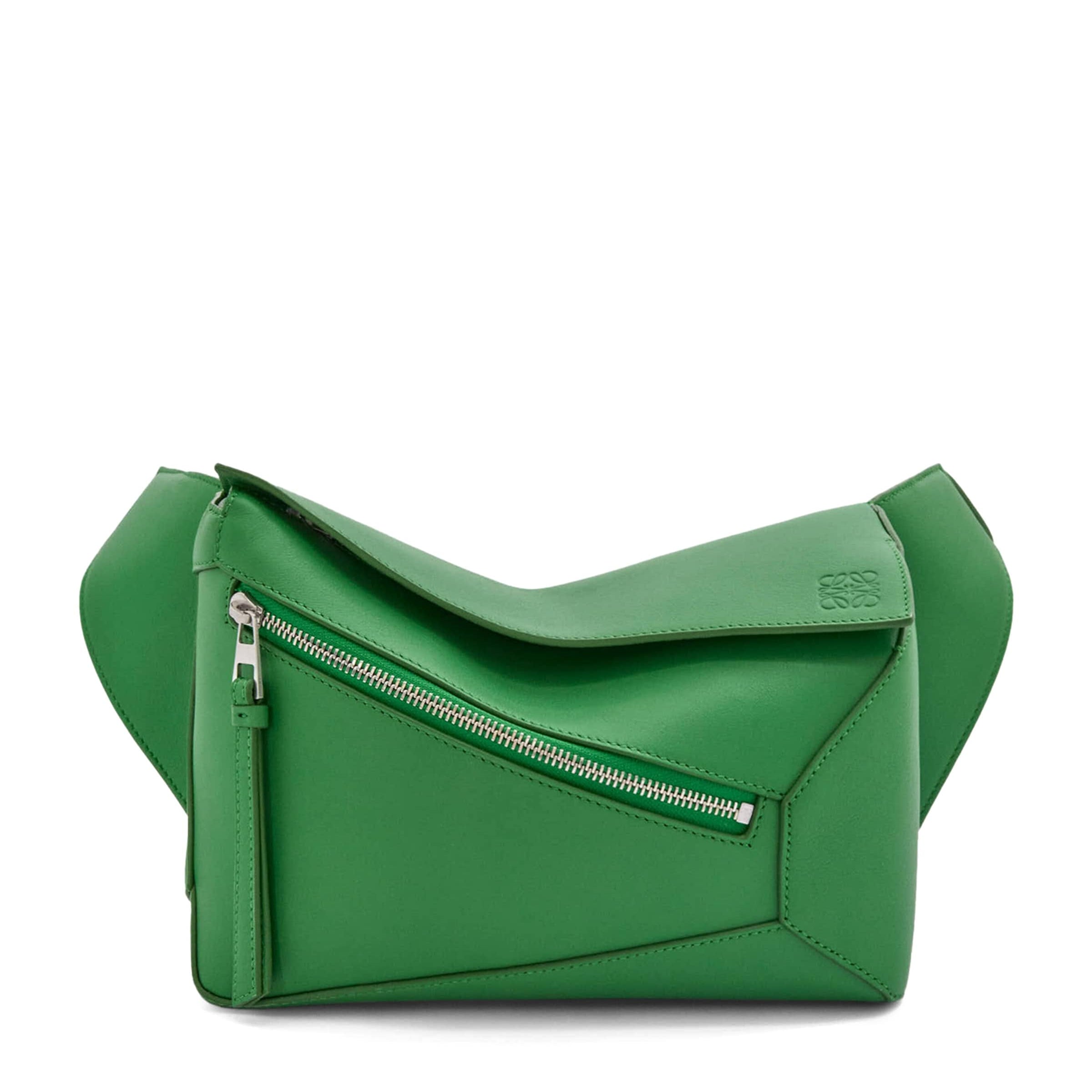 LOEWE Green Small Leather Puzzle Edge Belt Bag