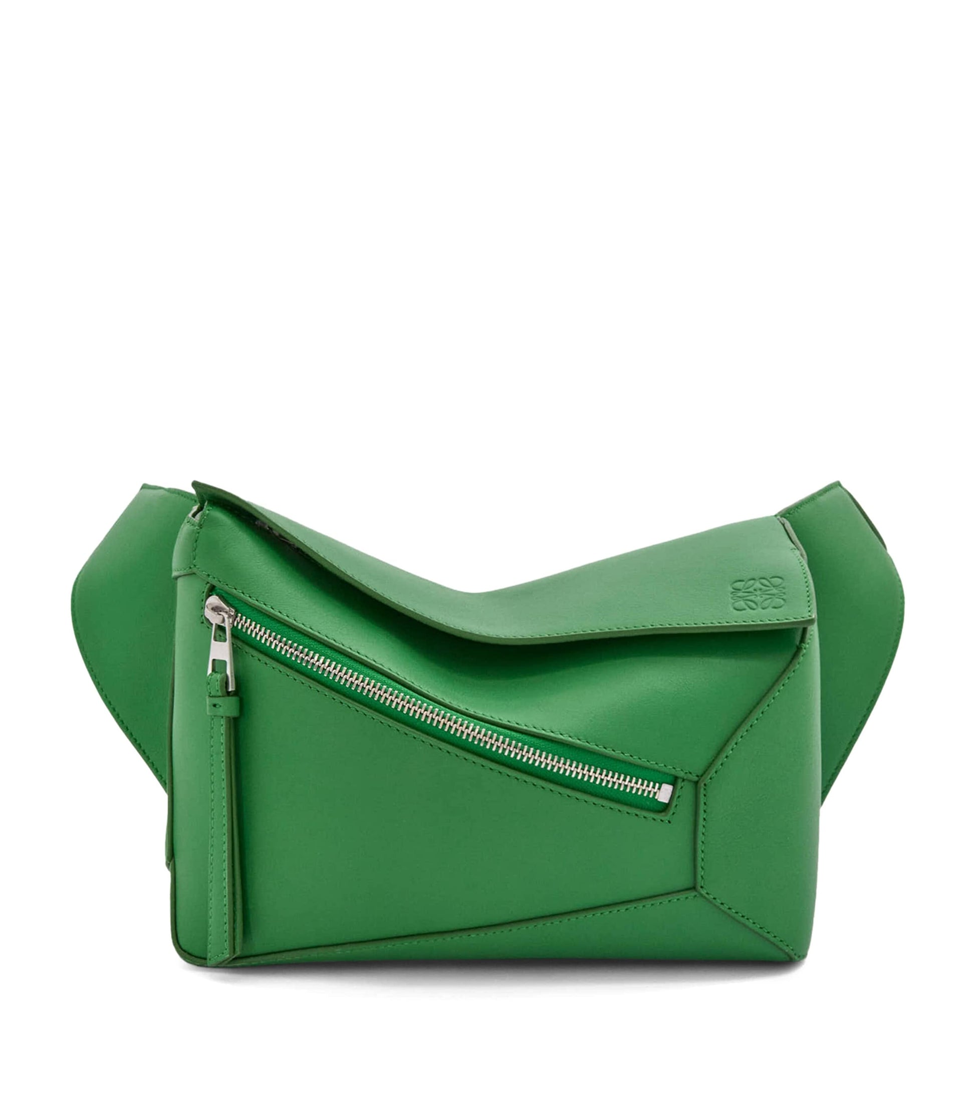 LOEWE Green Small Leather Puzzle Edge Belt Bag