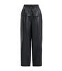 Alaïa Black Leather Peplum Trousers