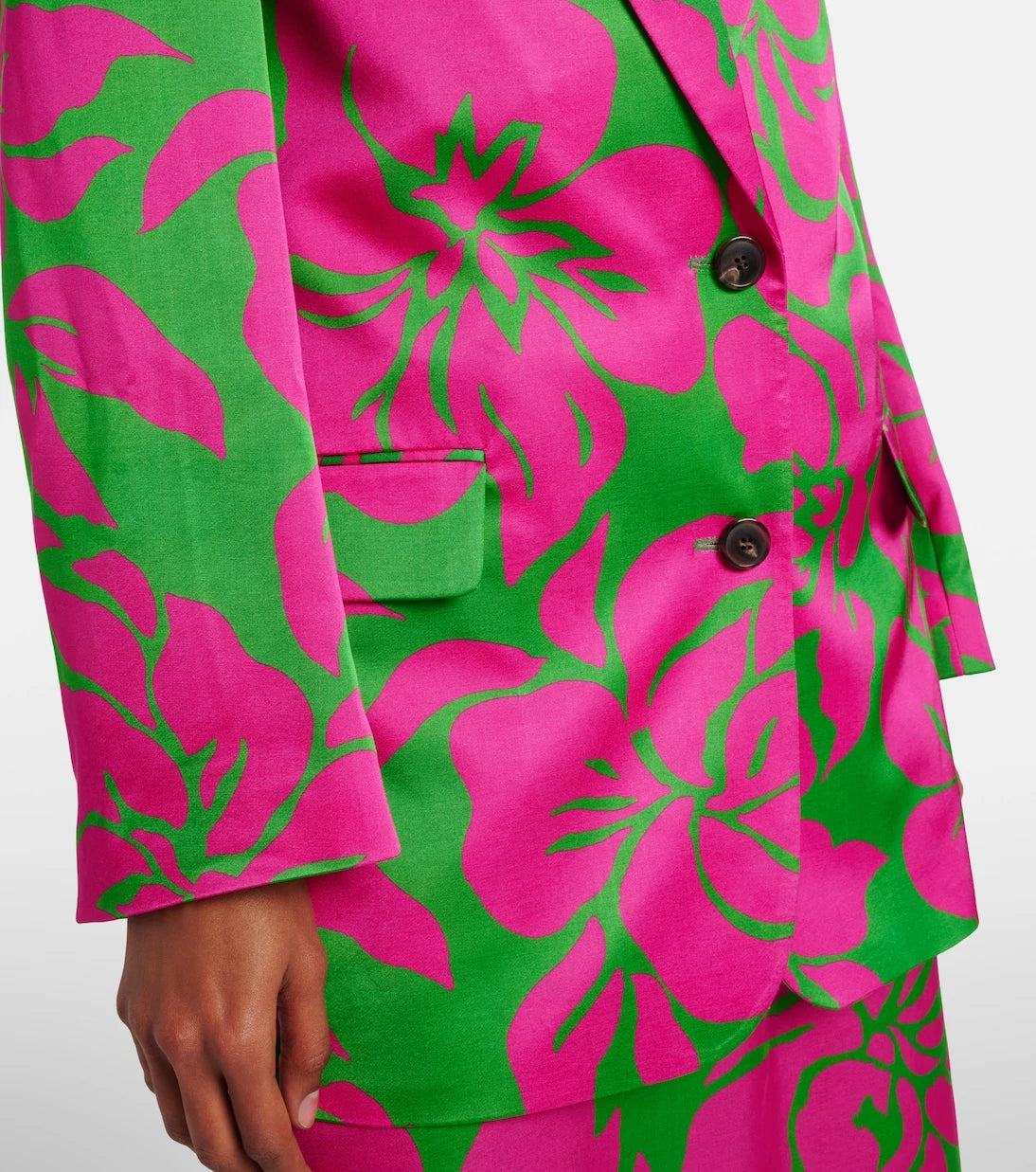 Dries Van Noten - سترة بليزر من الساتان بنقشة الزهور