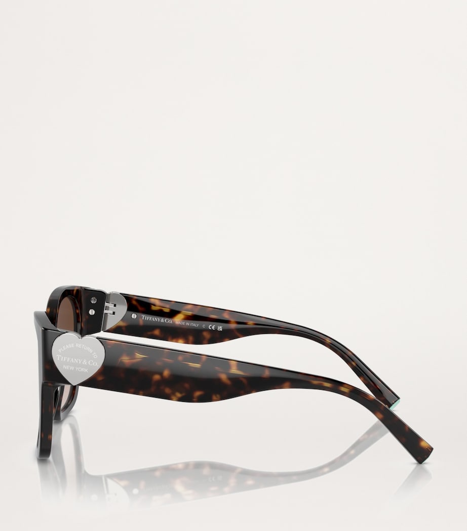 Tiffany & Co. Brown Acetate Square Oversized Sunglasses
