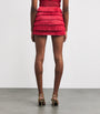 PatBO Red Fringed Radiant Mini Skirt