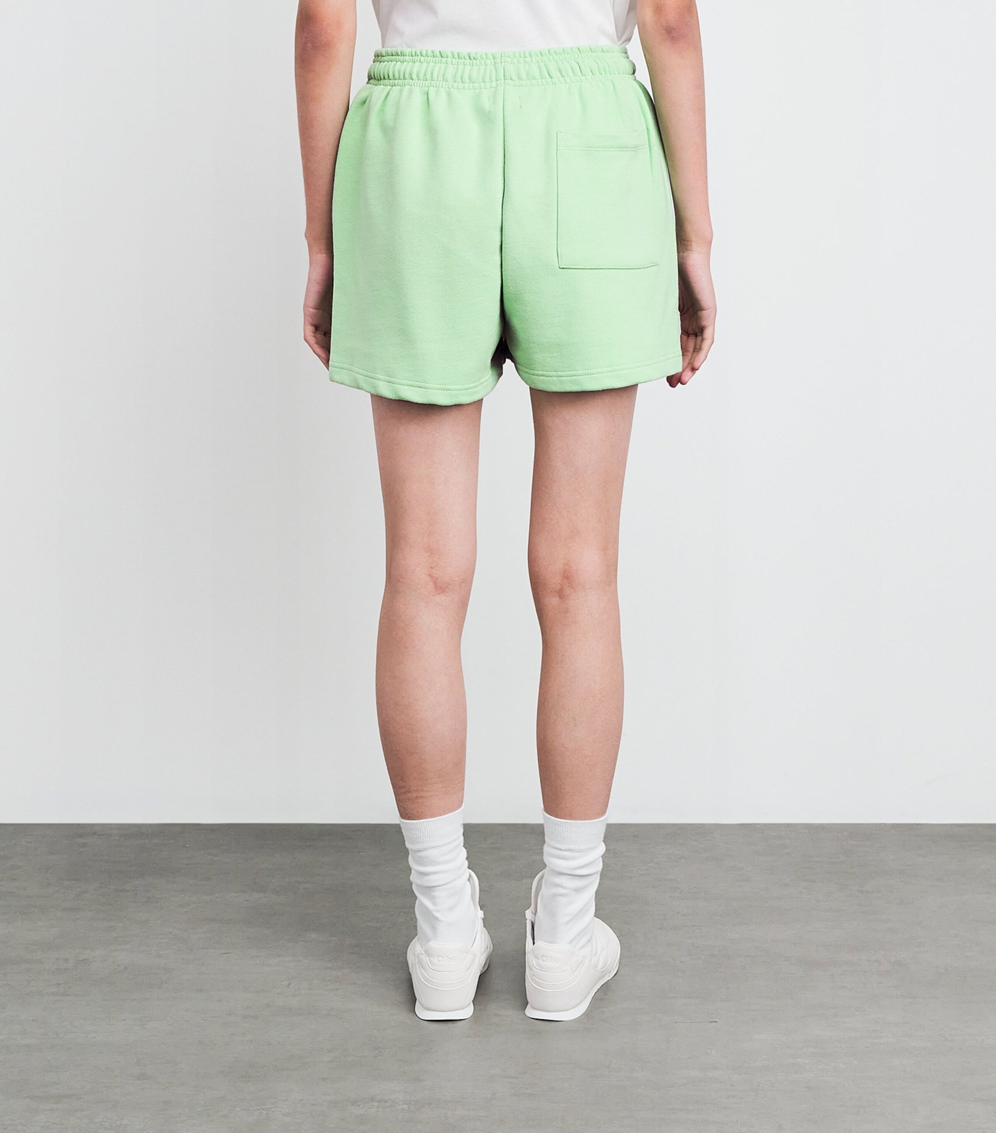 Green Cotton Logo Sweatshorts