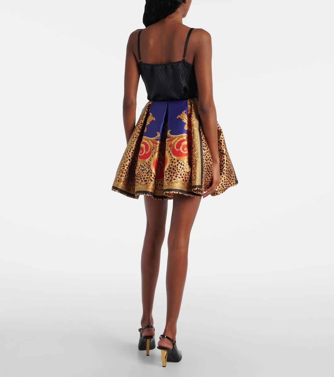 Versace - Lace-trimmed silk-blend satin bodysuit